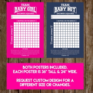 INSTANT DOWNLOAD Shower Squares: Co-Ed Baby Shower Game Printable Print-at-Home PDF Printable image 4