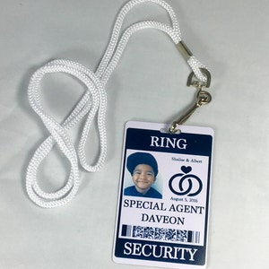 Ring Security ID Badge Set with Sunglasses Wedding Ring Bearer Alternative / Gift image 3