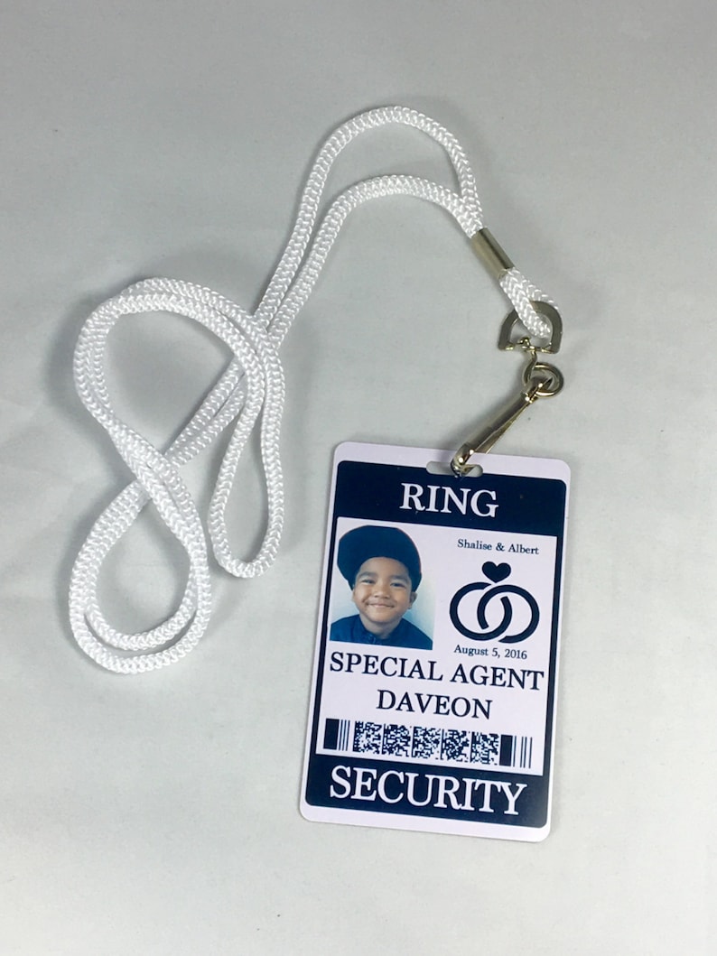 Ring Security ID Badge Set with Sunglasses Wedding Ring Bearer Alternative / Gift image 3