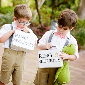 White Ring Security Box Complete with Coloring Book with Crayons Ring Bearer Alternative image 3