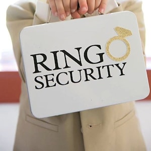 White Ring Security Box Complete with Coloring Book with Crayons Ring Bearer Alternative image 1