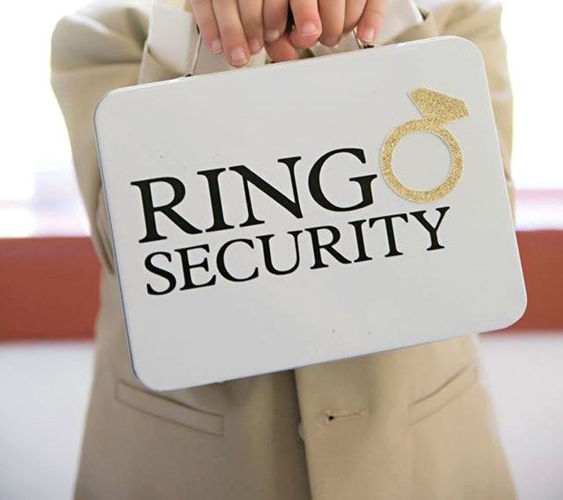 White Ring Security Box Complete with Coloring Book with Crayons Ring Bearer Alternative image 1