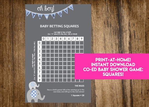 BWG002 It/'s a Boy White and Gold Printable Activities Baby Shower Games Black Sign DIGITAL FILE