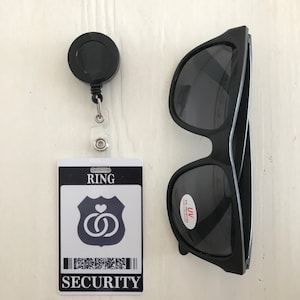 Ring Security ID Badge Set with Sunglasses Wedding Ring Bearer Alternative / Ring Bearer Gift image 4