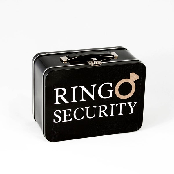 Black Ring Security Box - Complete with Coloring Book with Crayons - Ring Bearer Alternative