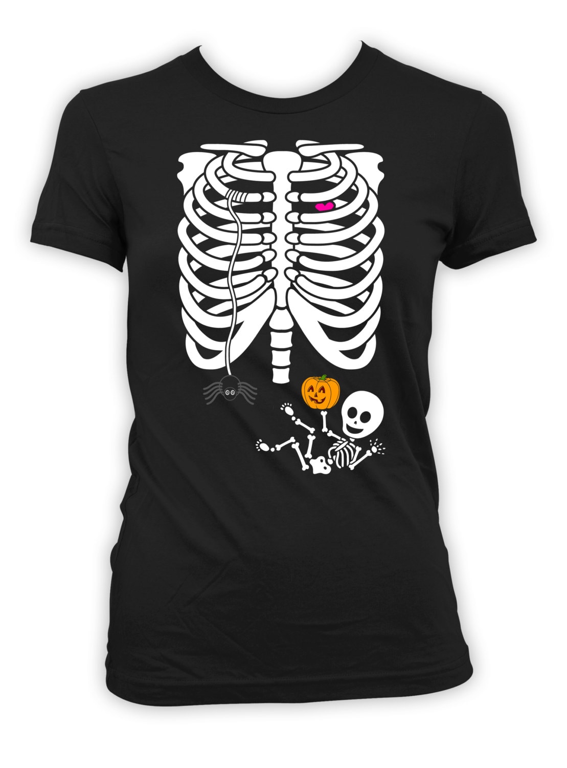 halloween maternity shirt skeleton