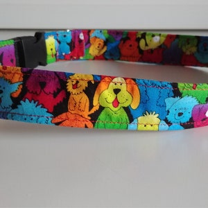 Dog Collar ~ Multicolored Dog Print Dog Collar ~ Colorful Dog Collar ~ Fabric Dog Collar