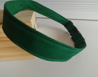 Collar de perro ~ Collar de perro verde oscuro ~ Collar de perro verde bosque ~ Collar de perro de tela
