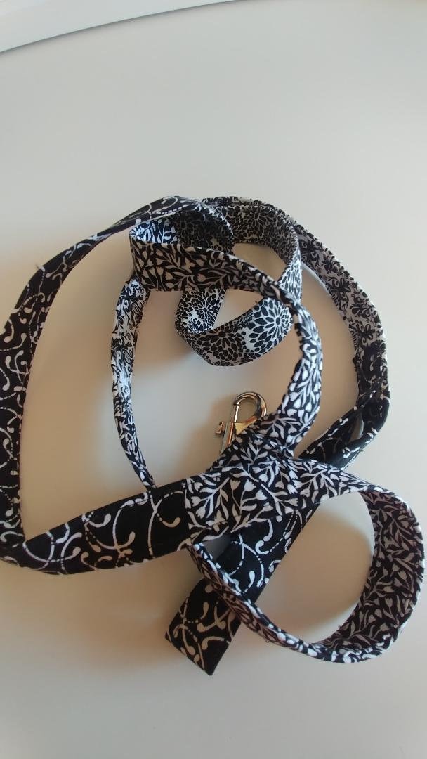 Dog Leash Fabric Dog Leash Black and White Dog Leash Etsy