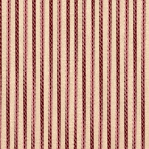 May include: Red and white striped fabric with a woven texture.