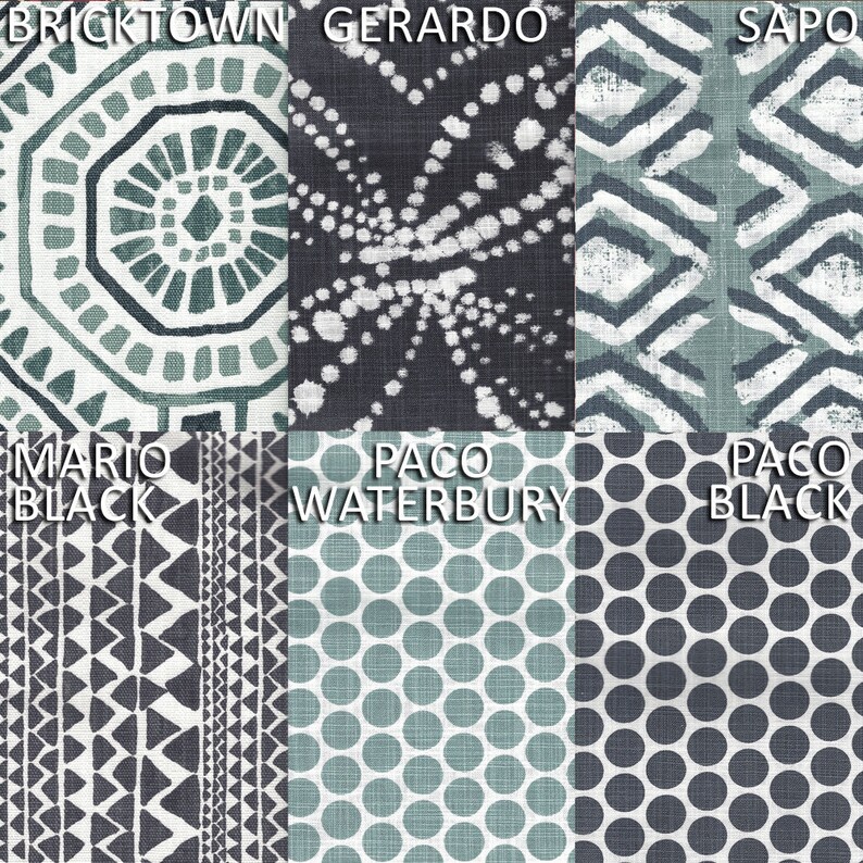 Rod-Pocket Curtain Panels Sapo Waterbury Geometric Spa Green Slub Cotton