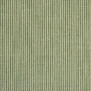 Custom Pinch-Pleated Curtain Panels Pair Bottom Line Devon Green Textured Ticking Stripe image 1