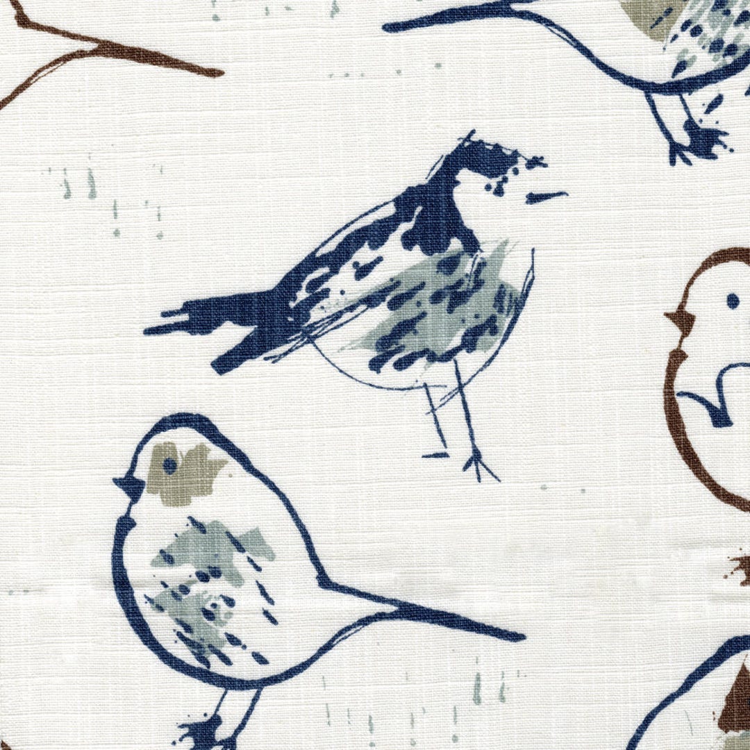 Aperturee Blue Flower Bird Pattern Rectangle Tablecloth