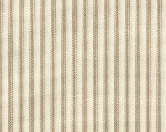 Shower Curtain in French Country Linen Beige Ticking Stripe | French Country | Fabric Shower Curtain | Ticking | Ticking Stripe