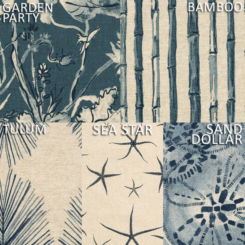 Rodpocket Curtain Panels Sand Dollar Indigo Nature Print Blue Etsy