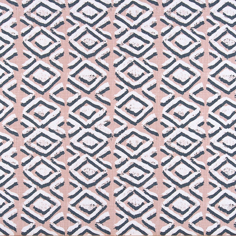 Tie-Up Valance Sapo Spice Geometric Rosy Tan Slub Cotton