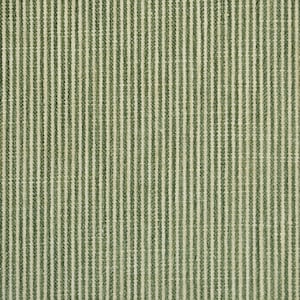 Tailored Tier Curtain Panels in Bottom Line Devon Green Textured Ticking Stripe
