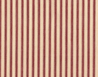 Twin Duvet Cover in French Country Crimson Red Ticking Stripe and Gingham Check