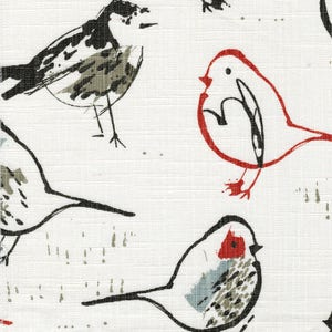 Decorative Pillow Bird Toile Scarlet Red Chinoiserie