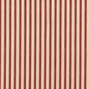 Pinch-Pleated Curtain Panels Pair French Country Crimson Red Ticking Stripe