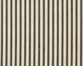 Tailored Bedskirt in French Country Black Ticking Stripe | French Country | Ticking | Ticking Stripe | Bed Skirt | Dust Ruffle