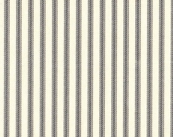 Shower Curtain in French Country Brindle Gray Ticking Stripe | French Country | Fabric Shower Curtain | Ticking | Ticking Stripe