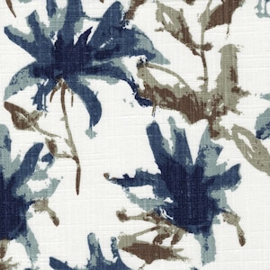 Shower Curtain Kendal Regal Blue Watercolor Floral
