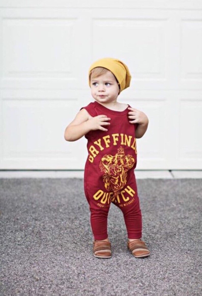 Harry Potter Hogwarts Quidditch Wizards Team Newborn Baby Long Sleeve Romper Set