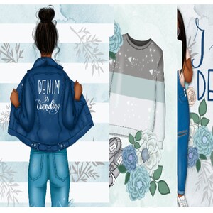 Blue Jean Dream Girl 1 Set of 6 Tabbed Dividers