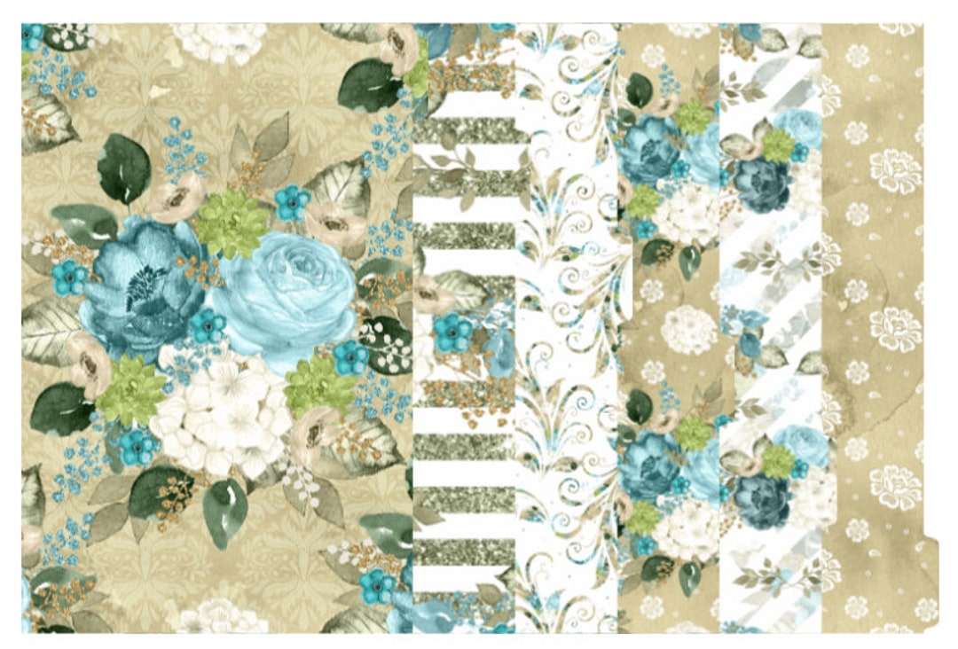 True Blue Floral 2 Complete Planner Kit - Etsy