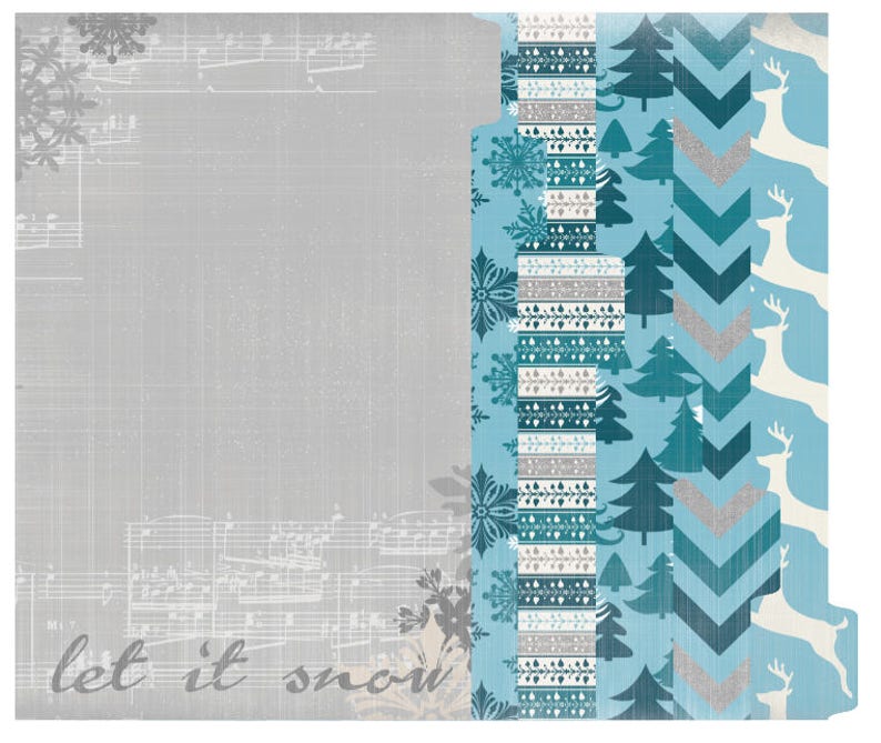 Blue Christmas Set of 6 Tabbed Dividers image 1