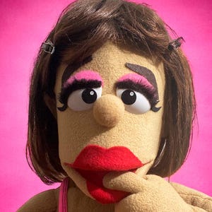 Roxy Blaze Puppet – Handmade Adult Comedy Muppet Style Rod Puppet – 30” Performer Character
