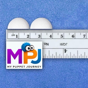 20mm White EVA Foam Puppet Eye Blanks - Black Light Reactive - Set of Two 1/2 Domes - Ideal for Professional Puppet Making