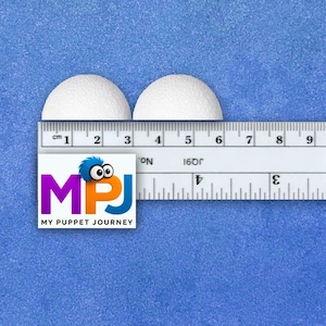 30mm White EVA Foam Puppet Eye Blanks - Black Light Reactive - Set of Two 1/2 Domes - Ideal for Professional Puppet Making