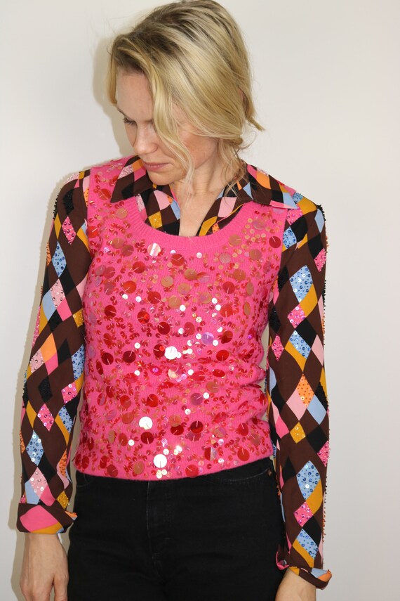 sequin sweater vest