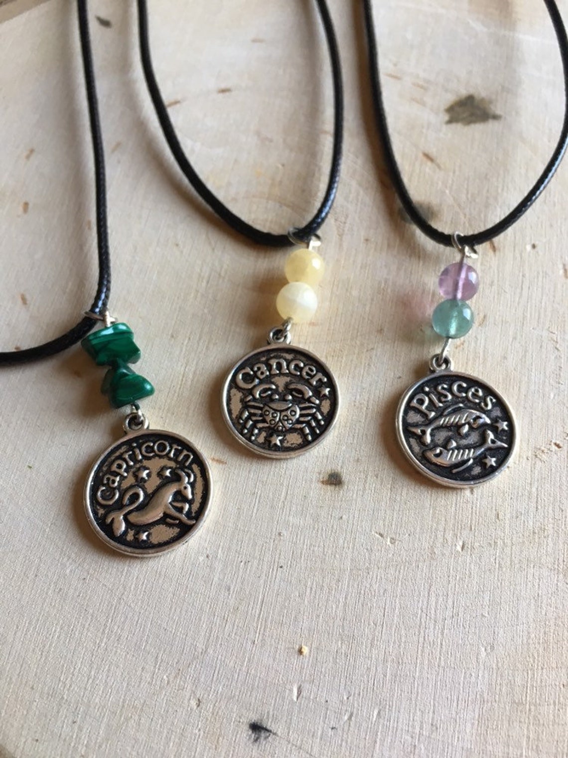 Zodiac astrology crystal necklace Etsy