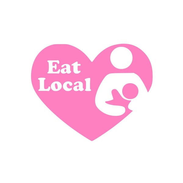 Breast Feeding Heart Eat Local Vinyl Window Decal Cute Sticker Baby Girl Boy Mother Mom Car Truck SUV 0247