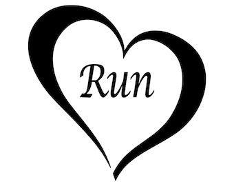 Run Heart Vinyl Decal Love of Running 0010