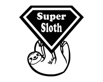 Super Sloth Decal, Everyday Super Hero Sticker Car Window Decal Laptop Macbook Cute Animal Lazy Spirit Animal 0227