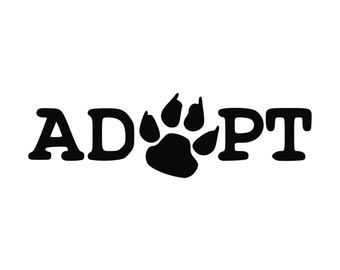 Adopt Paw Print Decal Rescue Pet Window Decal Animal Dog Lover Sticker Macbook Laptops iPads 0123
