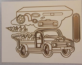 Anna Griffin Christmas Truck Easel Card Die Set