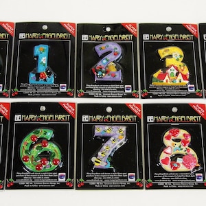 New – Vintage Mary Engelbreit Number Themed Super Magnets by Enesco from 2001