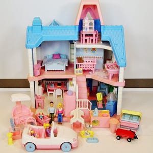 Rare - Vintage 1994 Playskool Victorian Dollhouse with Family, Furniture & More! - LOCAL PICKUP ONLY