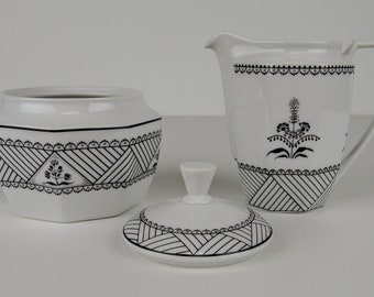 Rare - Christopher Stuart “Carlotta” Pattern Fine China Lidded Sugar Bowl and Creamer #Y0046 in Like New Condition!
