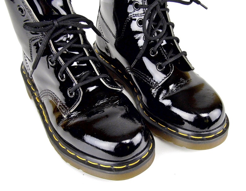glossy doc martens