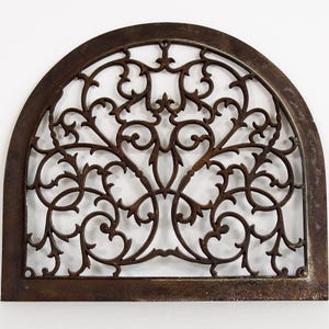 Antique Victorian Arched Top 12.5" x 14.5" Cast-Iron Heating Vent Grate Cover