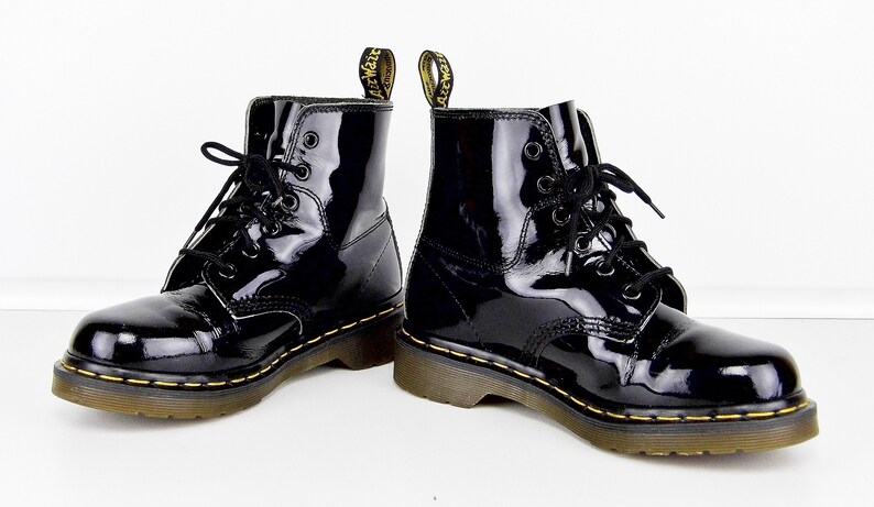 glossy doc martens
