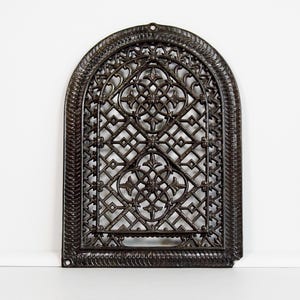 Antique Victorian Arched Top 14" x 10" Raised Relief Cast-Iron Heating Vent Grate Cover