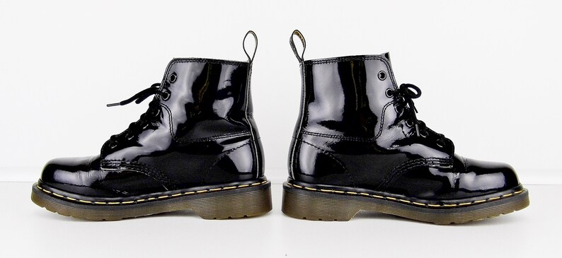 glossy black doc martens