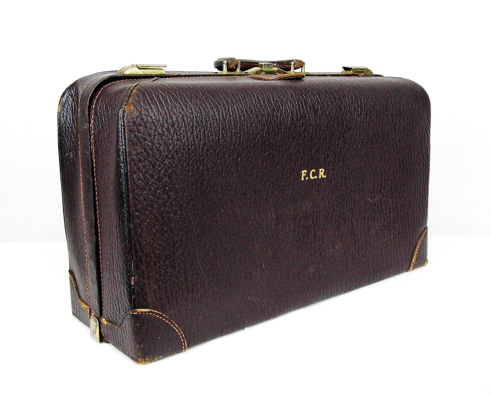 Rare 1920's Monarch Luggage Brown TopGrain Leather Etsy